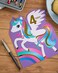 UK Greetings 4th Birthday Unicorn Greeting Card Unisex Kids 4 Year Old Birthday 159mm x 184mm Modern with Copper Foil Envelope Included