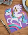 UK Greetings 4th Birthday Unicorn Greeting Card Unisex Kids 4 Year Old Birthday 159mm x 184mm Modern with Copper Foil Envelope Included