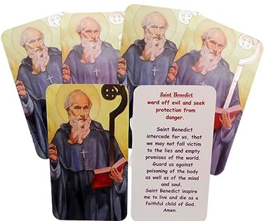 Westmon Works St Benedict Holy Card Bulk Pack with Patron Saint Protection From Evil Prayer Set of 10