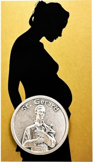 Westmon Works St Gerard Expectant Mothers Prayer Set with Prayer Token and Pregnancy Holy Card