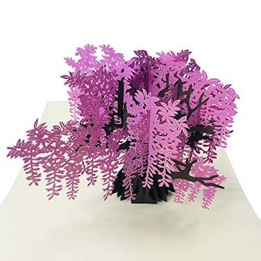 WOWPAPERART Wisteria Tree Sympathy Condolence Card Original 3D Pop Up Greeting Card