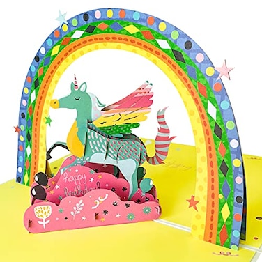 WRAPAHOLIC Pop Up Birthday Card 3D Popup Card Rainbow Unicorn 59 Inch x 79 Inch