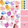 Yexiya 200 Pcs Mini Valentines Day Cards Assortment Bulk Classroom Exchange for Kids Greeting Animal Box Foldable Love Heart Greeting Cards with Envelopes and Stickers