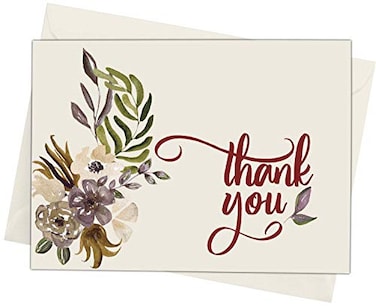 MPC Brands Funeral Thank You Cards Sympathy Bereavement Thank You Cards With Envelopes Message Inside Natural Floral 50 Natural