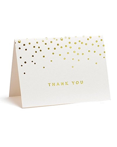Gartner Studios Gold Foil Dots Thank You Cards Ivory and Gold Foil Blank Thank You Notes 35 x 5 Set of 50 Blank Notecards with Envelopes 13745