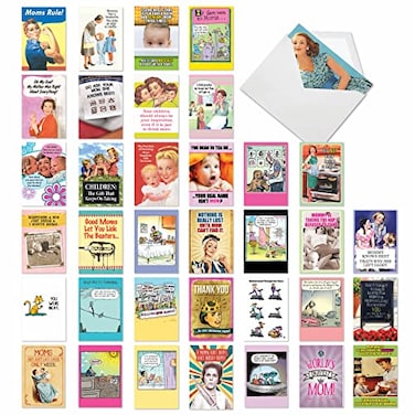 NobleWorks 36 Funny Mothers Day Cards Bulk Box Set with Envelopes Mother Lode Humor Assortment Mother Lode AC9379MDGB1x36