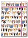 Colors of Rainbow Flat Sheet Wrapping Paper Featuring Cute Kitties Wearing Flower Crowns with a Floral Flair Gift Wrap Kitty Cat