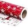WRAPAHOLIC Reversible Christmas Wrapping Paper Roll Mini Roll 17 Inch x 33 Feet Red White Reindeer and Snowflake Wrapping Paper for Christmas Holiday Party