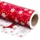 WRAPAHOLIC Reversible Christmas Wrapping Paper Roll Mini Roll 17 Inch x 33 Feet Red White Reindeer and Snowflake Wrapping Paper for Christmas Holiday Party