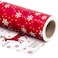 WRAPAHOLIC Reversible Christmas Wrapping Paper Roll Mini Roll 17 Inch x 33 Feet Red White Reindeer and Snowflake Wrapping Paper for Christmas Holiday Party