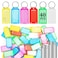 Sukh 40 Pcs Plastic Key Tags Key ChainIdentifiers with Blank Paper Labels Transparent Windows and Key Ringsadapt to Usb Drive Keyspetsbagsclothes Racks and Drawers3x56cm