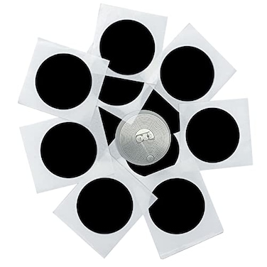 BABIQT 10 pcs NFC Stickers NFC Tags Black NTAG215 Rewritable NFC 215 Tag Round NFC Labels 25mm 1 inch NFC Chip Compatible with iOS TagMo and All NFCEnabled Devices