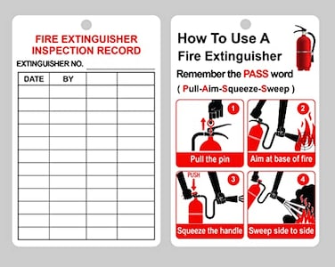 M MeshaKippa 32x5 inch 25pcs Fire Extinguisher Inspection TagsFire Extinguisher Maintenance Tags with Adjustable Cable Zip TiesPlastic Tag not PaperWaterproof Not Tear