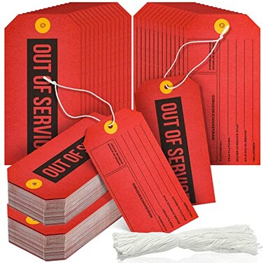 Teling Out of Service Tags Red Tags Maintenance Required Label with Cotton String 8 Inch Tag200 Pack
