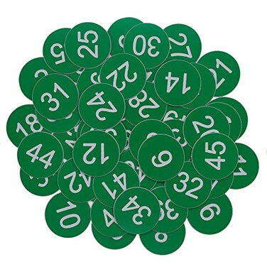 StayMax Plastic Number Tags Engraved Numbered Tags Without Hole 150 Green