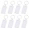 Uniclife 20 Pieces Key Tags 2 Inch Plastic Key Chain Tags with Ruled Blank Paper Labels Transparent Covers and Split Rings Sturdy Item Identifiers White