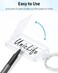 Uniclife 20 Pieces Key Tags 2 Inch Plastic Key Chain Tags with Ruled Blank Paper Labels Transparent Covers and Split Rings Sturdy Item Identifiers White