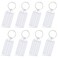 Uniclife 80 Pieces Key Tags 2 Inch Plastic Key Chain Tags with Ruled Blank Paper Labels Transparent Covers and Split Rings Sturdy Item Identifiers White