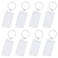 Uniclife 80 Pieces Key Tags 2 Inch Plastic Key Chain Tags with Ruled Blank Paper Labels Transparent Covers and Split Rings Sturdy Item Identifiers White