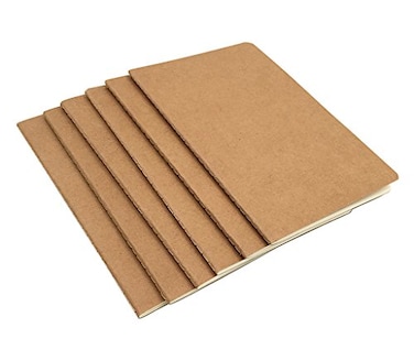 ALIMITOPIA 6 pack Notebook Brown Softcover Threadbound Notebook Journal Diary Memo NotepadA5 Size55X8330 sheetsRuled Pages