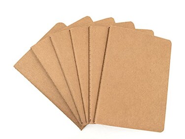 ALIMITOPIA Pocket Notebook 6 pack Brown Softcover Threadbound Small Notebook Journal Diary Memo NotePadA6 Size4X5530 sheetsGridding Pages