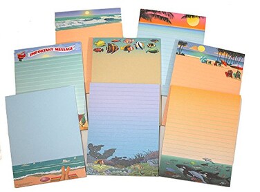 Stonehouse Collection Beach Note Pad Pack 8 Assorted Beach Ocean Theme Pads Great Gift