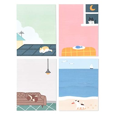Monolike Memopad Playing Days design SET 4 Packs 4 Different Designs 100 Sheets Per Pad Total 400 Sheets Note pads Writing pads