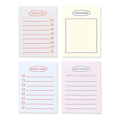Monolike Memopad Sketch Planning design SET 4 Packs 4 Different Designs 100 Sheets Per Pad Total 400 Sheets Note pads Writing pads 315 x 417 Inches