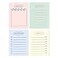 Monolike Memopad Sketch Planning Ver2 design SET 4 Packs 4 Different Designs 100 Sheets Per Pad Total 400 Sheets Note pads Writing pads