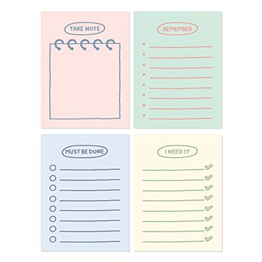 Monolike Memopad Sketch Planning Ver2 design SET 4 Packs 4 Different Designs 100 Sheets Per Pad Total 400 Sheets Note pads Writing pads