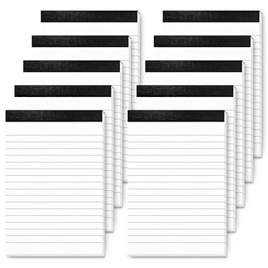 Aidunmis 10 Pack Notepad Small Lined Writing Notepads 4 x 6 Inch Memo Pads Refills Paper Tear off Note Pads 4 x 6 Scratch Pads Server Writing Pad Small Notebook with 30 sheets in Each Pad for School O