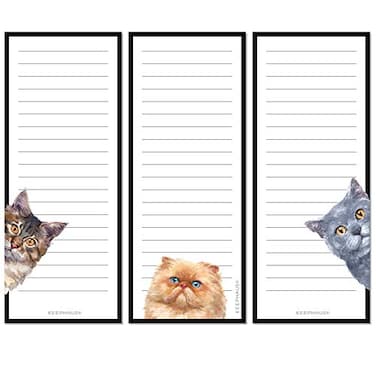 Ahlrsyy Curious Cats Magnetic To Do List Notepads 3 Pack Grocery Shopping List Magnet Pad for Fridge Magnetic Paper Pad for Reminders Memo Pad and Scratch Pad Cute Cat Designs 50 Sheets per Note Pad