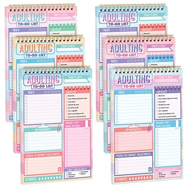 Glenmal 6 Pack to Do List Notepad Undated to Do List Notebook Daily Planner Notepad 180 Sheets for Adult Student Office School Home Supplies 78 x 52 InchCuteCute Color
