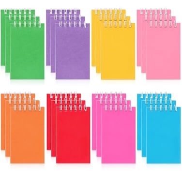 Hooqict 24 Pack Small Pocket Notebook Mini Notebooks Bulk Small Spiral Notepads with 8 Colors Memo Note Pads for Kids Work Office School 39 x 24 Inches