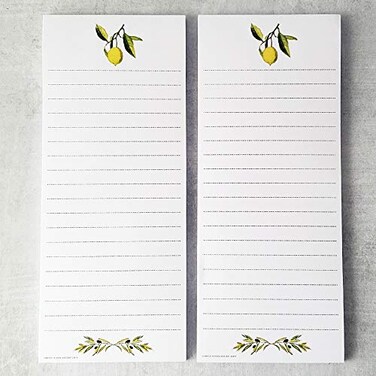 Nancy Nikko Lemon and Olive Branch Refrigerator Notepads Set of 2 Pads
