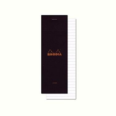 Rhodia Head Stapled Shopping Pad No8 74x210mm Lined Black