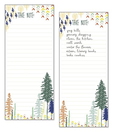 Gina B Set of 2 Forest List Pad Notepad Shopping List Grocery List with Attachable Magnet