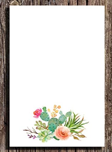 Cultural Bindings Succulents Notepad Set of 250 Sheets Each 100 Sheets Total 55 x 85 Notepads Succulent Stationary