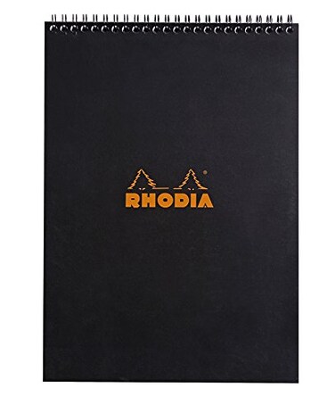 Rhodia Wirebound Notepad A4 Lined Black