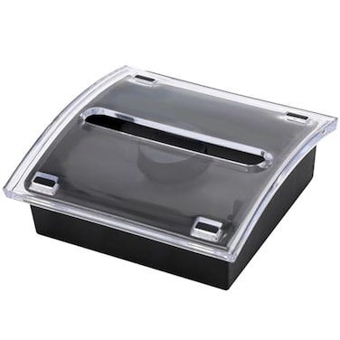 AUECOOME 1 Pcs Pop Up Sticky Note Dispenser Sticky Note Holder Pop Up Note Dispenser Transparent Top for 3 x 3 Inch Sticky Notes School Office Home Store Black Base Clear Top 1