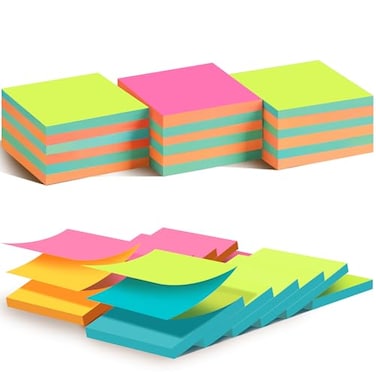 TKTB 18 Pads Pop Up Sticky Notes 3x3 Refills Alternating Color Strong Adhesive Memo Pad Bulk Suitable for Home Office School Clean Removal