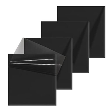 SYMDROMIA 200 Sheets Black Transparent Sticky Notes 3x3 Inch Translucent SelfAdhesive Clear See Through Sticky Post Sticky Note for Office Woman Teacher School Classroom College Student Supplies 4 Pad