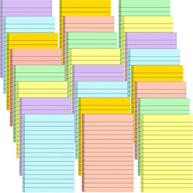 EMWNG 24 Pack Lined Sticky Notes 4X6 in Self Sticky Note Pads Colorful Post Stickies for Office Home School Meeting 50 Sheetspad Light Color