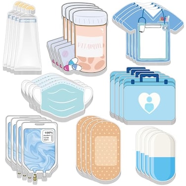 Teling 32 Pack Mini Funny Nurse Sticky Notes Nursing Student Essentials School Gifts Stationary Sticky Notes Booklet Self Stick Pads for Hospital School Supplies