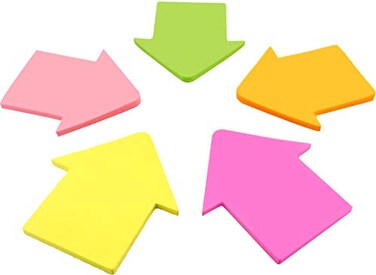 4A Shapes Sticky NotesArrow Shape272 x 256 InchesNeon AssortedSelfStick Notes200 SheetsPad1 PadPack 5013