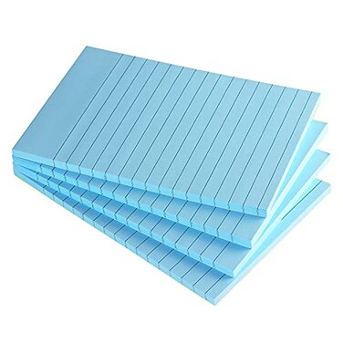 Tamak 4x6 Lined Sticky Notes Bright Ruled Post Stickies Strong Adhesive Memo Pads 4 PadsPack 45 SheetsPad Light Blue