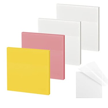 ENLUOM Transparent Sticky Notes 3 x 3 Inch Translucent Colorful Sticky Note Pastel Clear Sticky Notes for Books AnnotationSee Through Sticky Note 200 Sheets