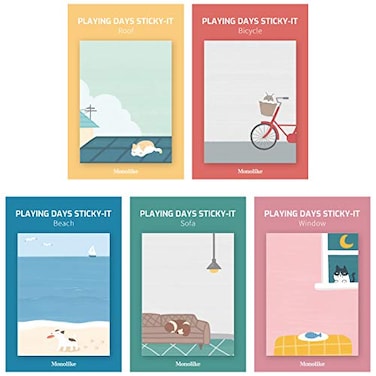Monolike Playing Days StickyIt 5p Set SelfAdhesive Memo Pad 50 Sheets