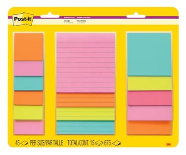 Post-it Postit Super Sticky Notes 15 Sticky Note Pads MultiSize Back to School Supplies Office Products 2X the Sticking Power Supernova Neons Collection