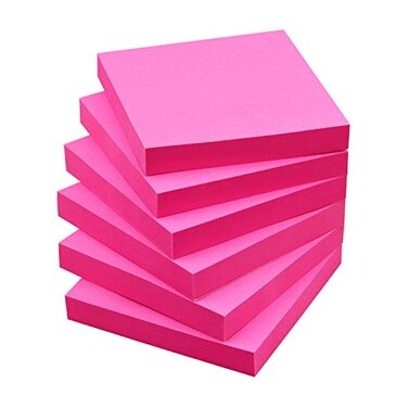 Osboo Sticky Notes 3x3 SelfStick Notes Pads with 6 Bright Colors Easy to Post for Office School Home 6 PadsPack 100 SheetsPad Red